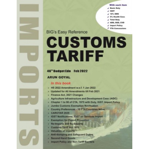 Arun Goyal's Big's Easy Reference on Customs Tariff  2022-23 by Academy of Business Studies (2 Volumes)